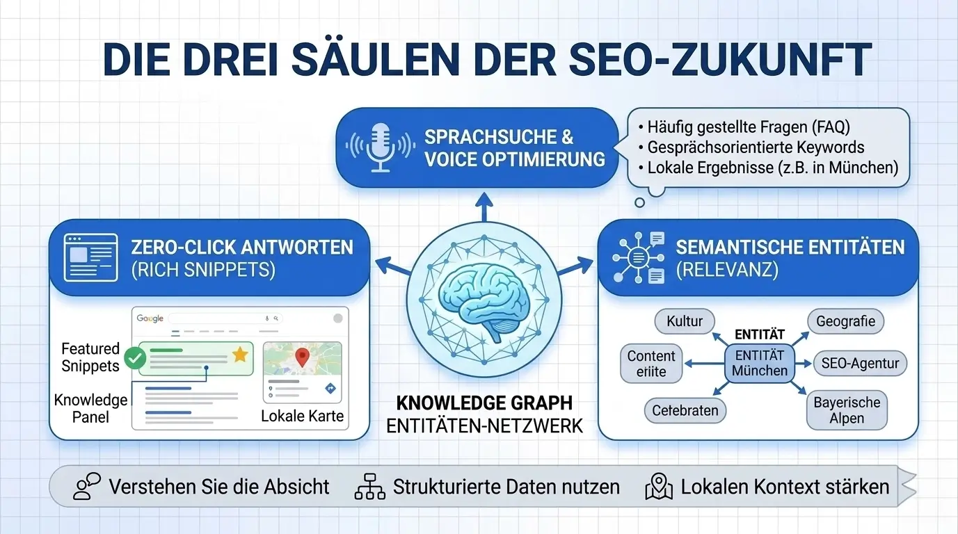 Drei Säulen der SEO: Keyword-Analyse, Strategie und Nutzerintention als Fundament für Top-Rankings in München und Bayern