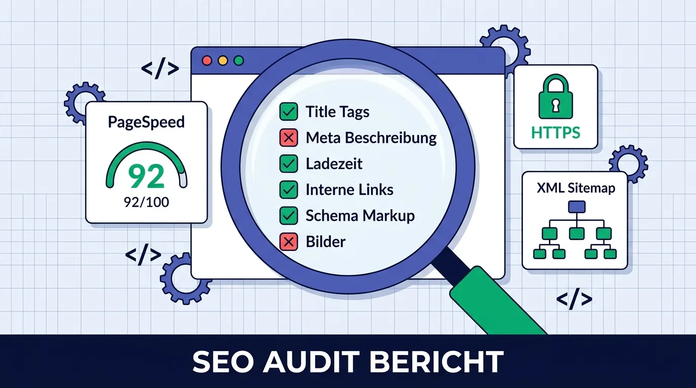 SEO Audit Report: Checkliste mit Title Tags, Meta Descriptions, Core Web Vitals, Page Speed und HTTPS